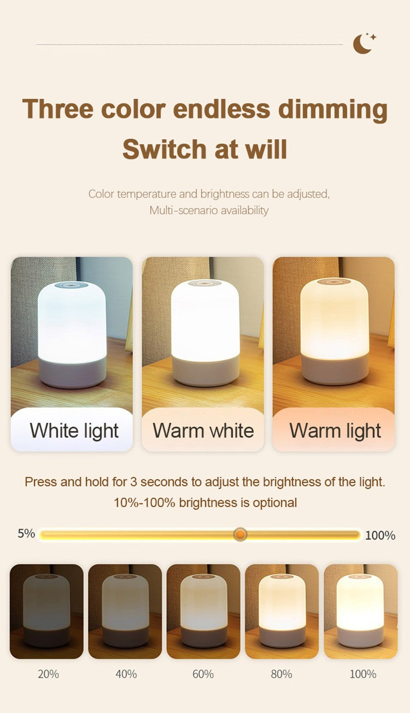 Led Night Lights Bedside Dimmable Charging Desktop Night Lamps Bedroom Bedside Lighting Decoration Touch Led Reading Table Lamp