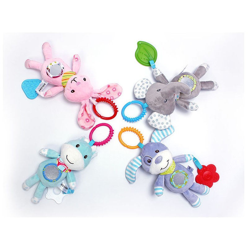 Hot Sale Newborn Baby Plush Stroller Toys Baby Rattles Mobiles Cartoon Animal Hanging Bell Educational Baby Toys 0-12 Months