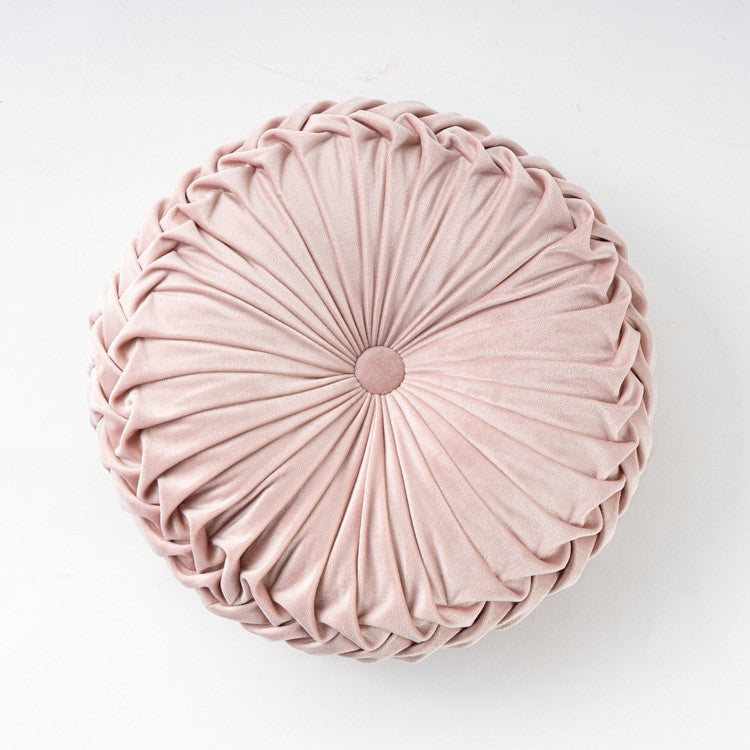 Velvet Pumpkin Pillow Backrest Lumbar Support Cushion Soft Round Solid Color Suitable for Sofa Bed Floor Office Chair