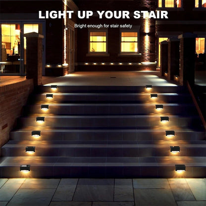 4-20PCS Warm White LED Solar Step Lights Outdoor Garden Path Stair Lights Waterproof Balcony Patio Fence Lighting Decoration