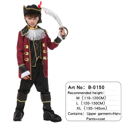 Children's Halloween  Pirate Costumes for Boys Kids Children Pirate Costume Fantasia Infantil Cosplay Clothing