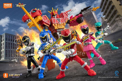 [Em Estoque] Original Blockee Super Senta Zyuden Kyoryuger Power Rangers Dino Super Charge Blocos de Montar Bonecos Brinquedos de Montagem