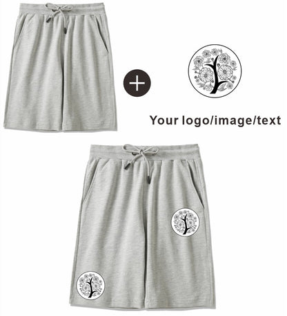 Summer Casual Short Customized 100% Cotton Short Pant Embroidery Company Team Logo Comfortable Pant Printing Personality Pattern