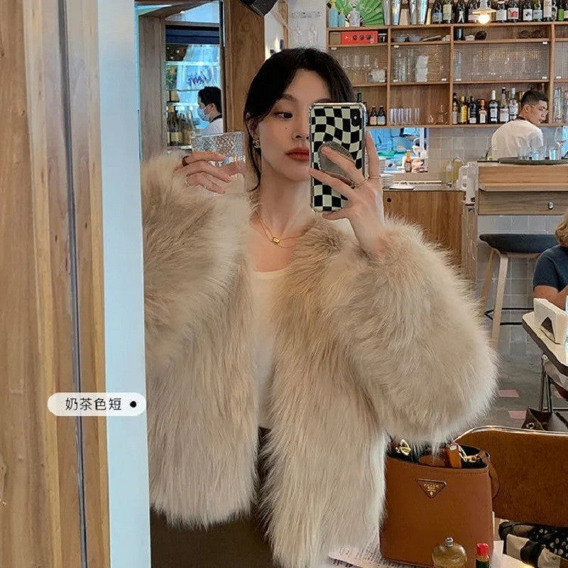 Faux Fur Coat Womens Clothing 2025 New Fashion Casual Imitation Fox Fur Coat Female  Short Loose Comfortable Winter Jacket