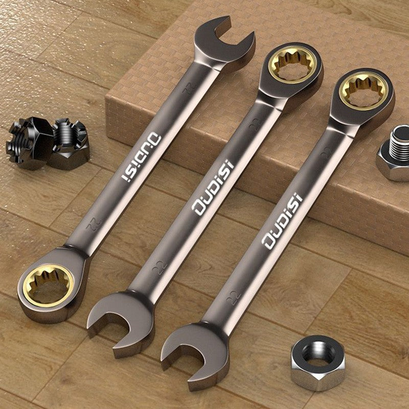1 Chave de Catraca Dourada, Chave Universal Flexível com Torque para Ferramentas de Reparo Automotivo, Ferramenta Manual Métrica Multi Antiderrapante