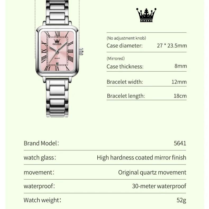 OLEVS 5641 Women Watch Original Luxury Quartz Watch Women's Roman Scale Waterproof Watch Fashion Elegant Dress Women's Watch