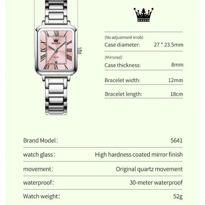 OLEVS 5641 Women Watch Original Luxury Quartz Watch Women's Roman Scale Waterproof Watch Fashion Elegant Dress Women's Watch