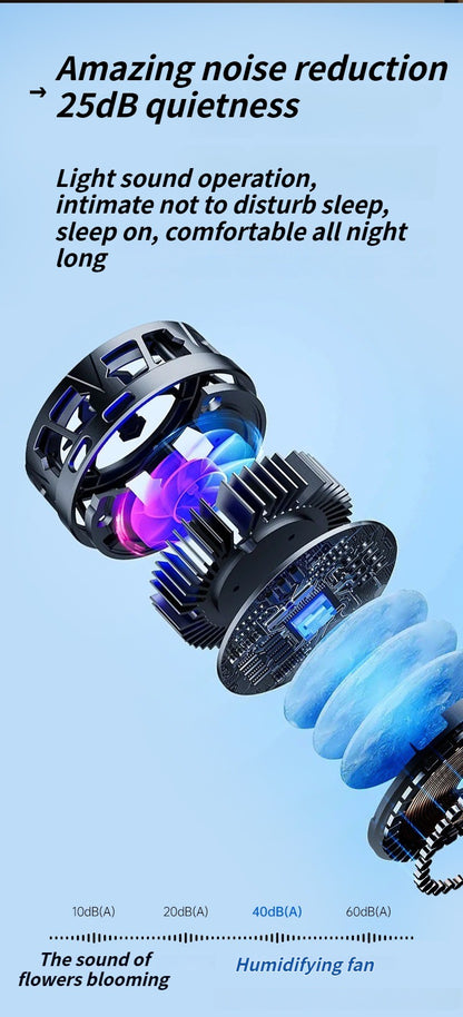 Multi-Function Mist Fan with Oscillating Air Conditioner, Aromatherapy, Colorful Lights & Timer for Home Office Use