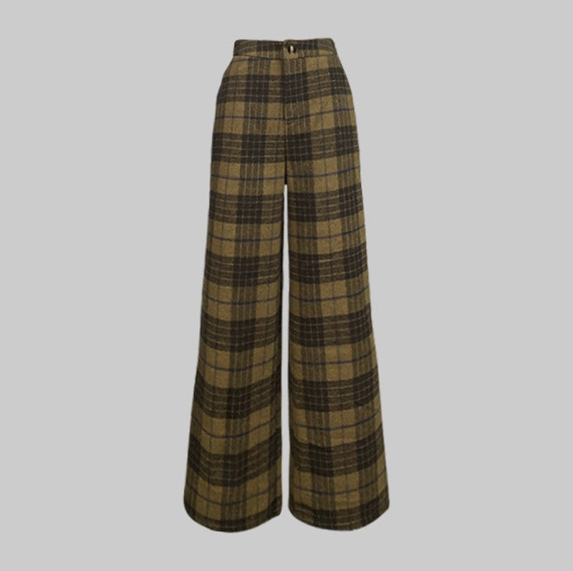 UOOZEE 2025 New Urban Lady Classic Retro Plaid Woolen Jackets Coat Women Long Sleeves Elegant Office Blazer Outerwears No Belt