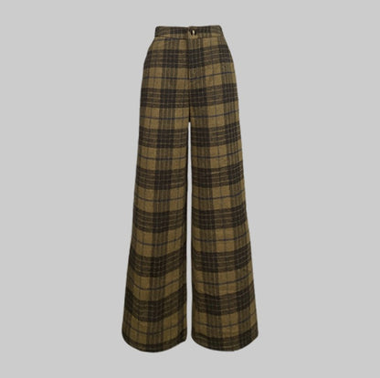 UOOZEE 2025 New Urban Lady Classic Retro Plaid Woolen Jackets Coat Women Long Sleeves Elegant Office Blazer Outerwears No Belt