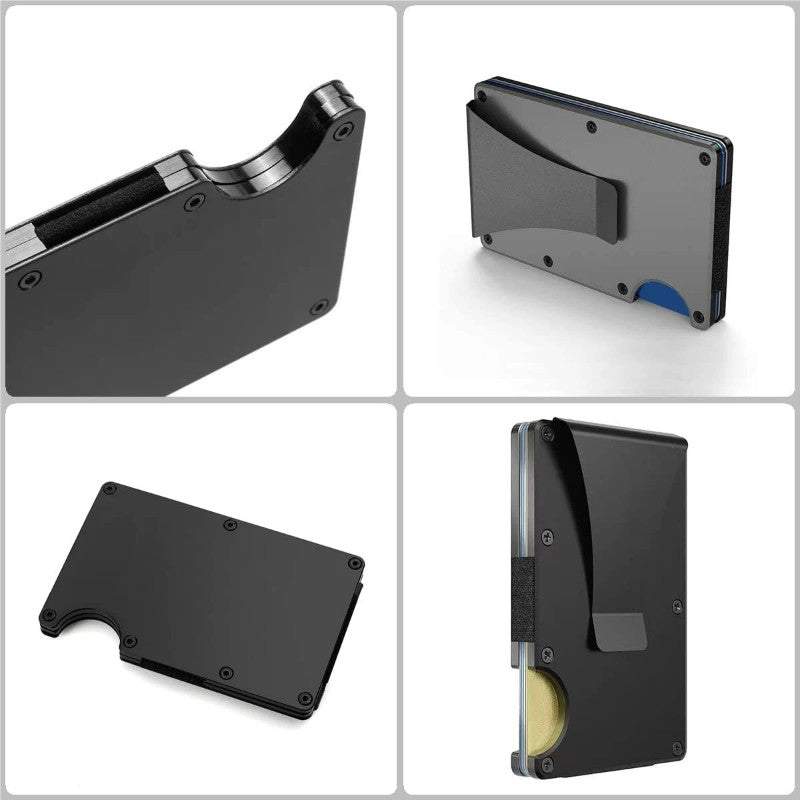 Minimalist Slim RFID Blocking Wallet For Men - Light Weight, Durable & Compact- Aluminum Wallet With Money Clip (Black?