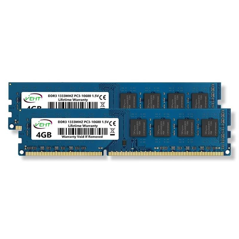 Memória Desktop DDR3 2GB 4GB 8GB Ram PC3 1066 1333 1600Mhz 1.5V 240Pin DDR3 8500 10600 12800 DIMM Non-ECC Memória Ram de Computador