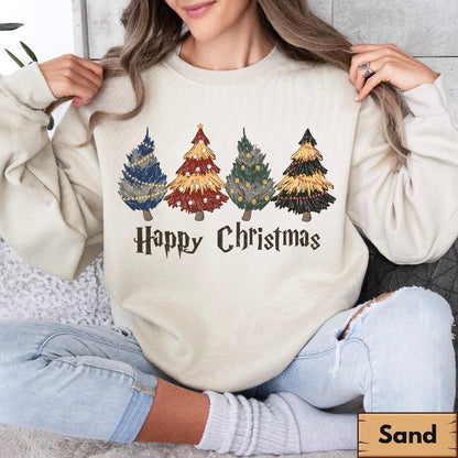 Moletom com Capuz Harry Potter Escola de Magia e Bruxaria Árvore de Natal Outono/Inverno Casual Adequado para Homens e Mulheres