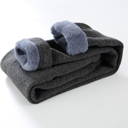 Girls Fleece-Lined Winter Thermal Pants Children Thickened Warm Soft Black White Gray Pink Outdoor Leggings for Kids Clothing