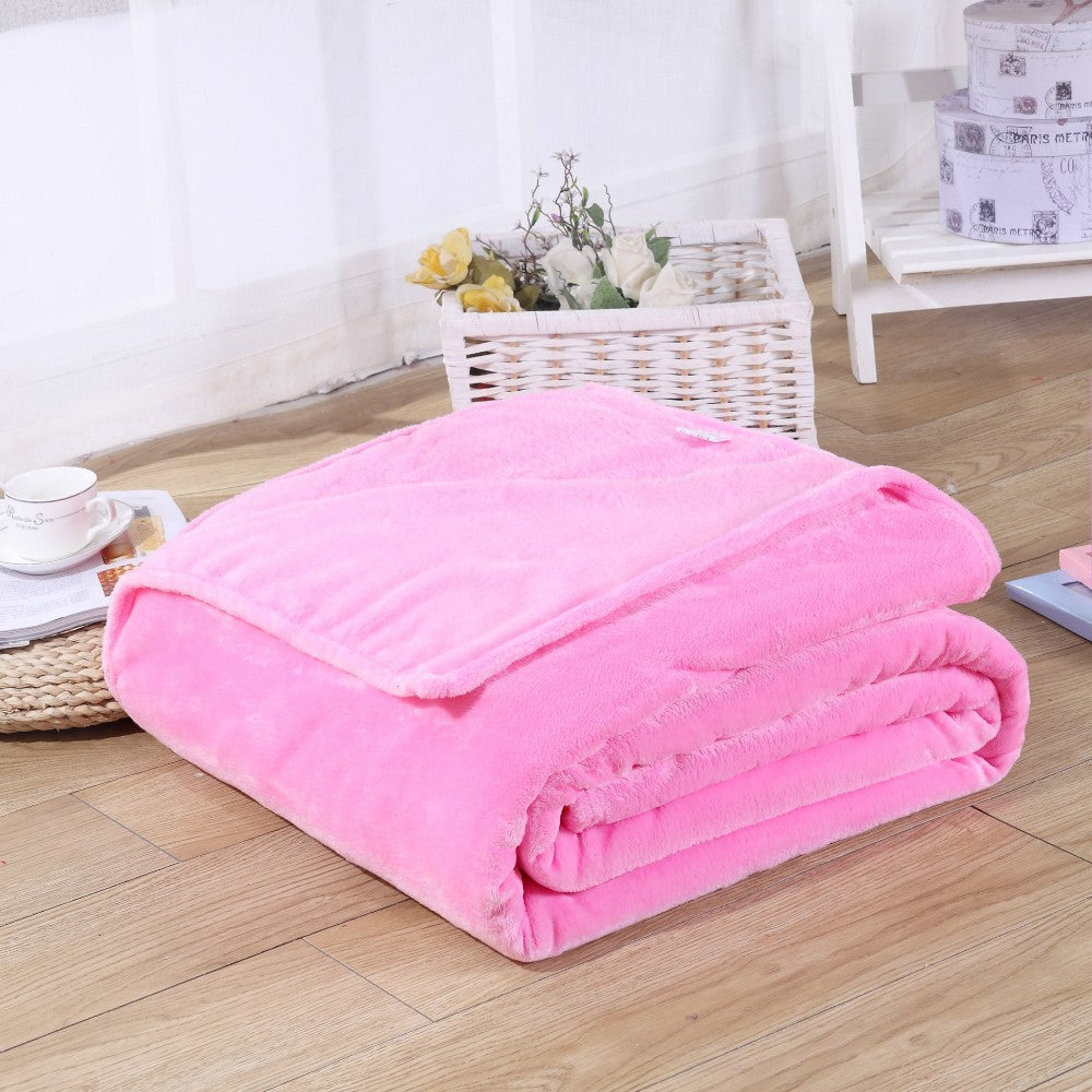 Spring Winter Winter Flannel Blanket Fluffy Warm Soft Sofa Cover Bedspread Solid Blue Black Coral Fleece Plush Blankets For Beds
