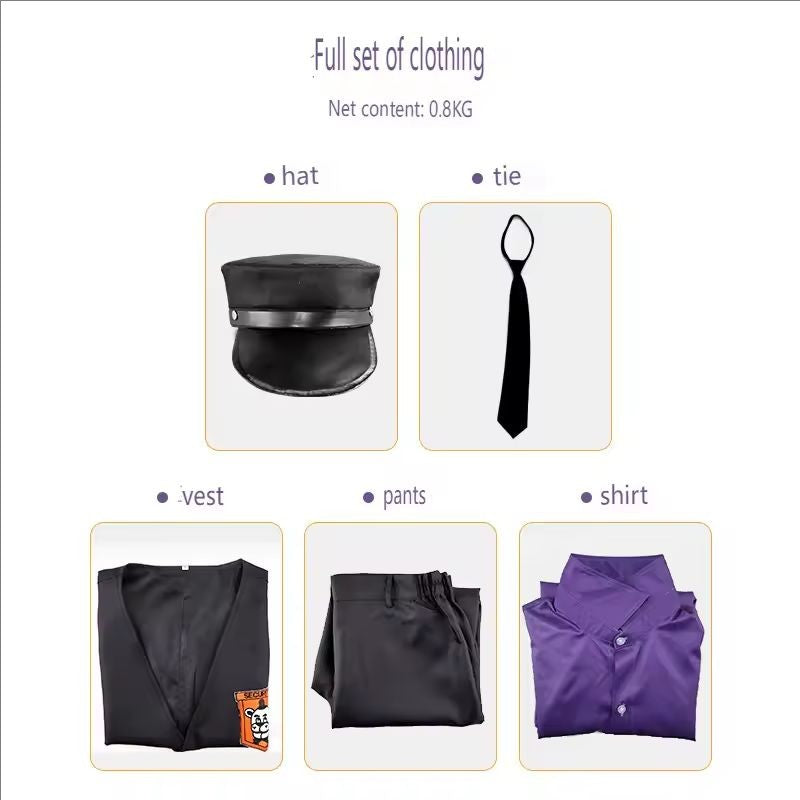 Anime William Afton Cosplay Costume FNaF Purple Guy Costume Five Nights /at Freddy's Doujin Outfit Halloween Party Clothes