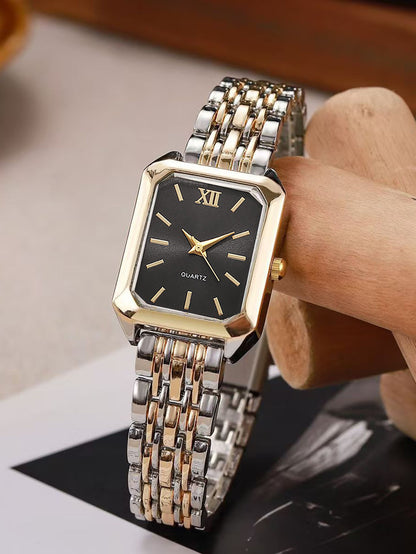 New Fashionable Simple Explosive Square Bar Scale Dial Steel Strip Quartz Watch,Birthday gift, without the box