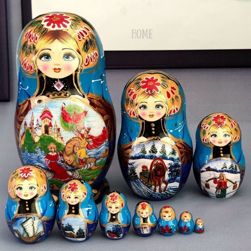 Matryoshka doll 10-Layer Craft Souvenir Special New Year's Gift Wooden Ornament