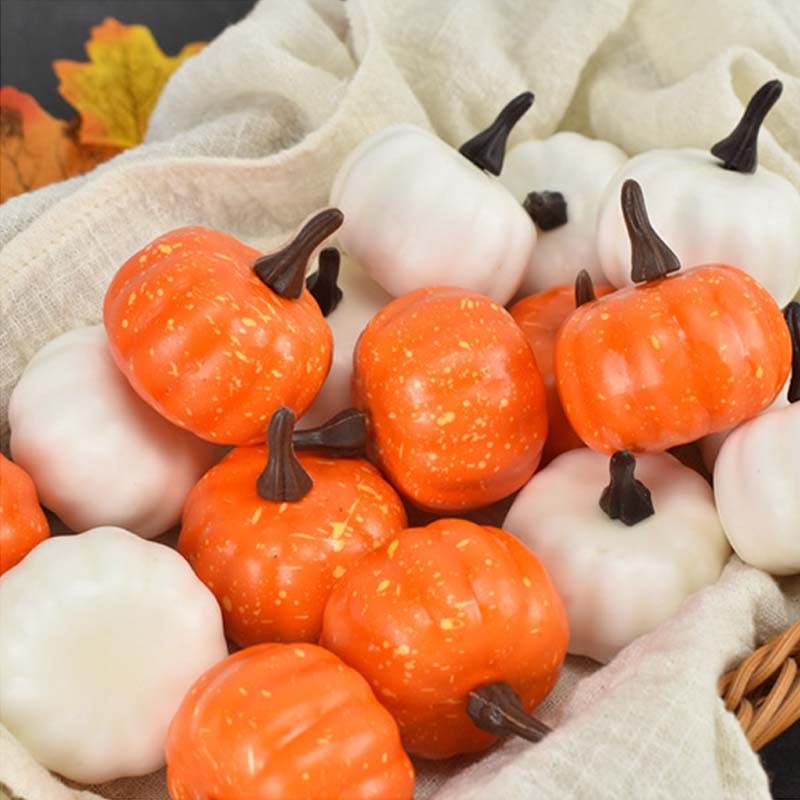 6/12pcs Simulated Pumpkin Decoration 5.5cm Vegetable Model Yellow / White Halloween Family Party Atmosphere DIY Decorations TMZ