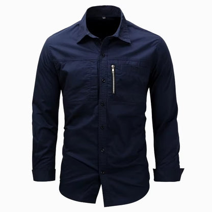 High Quality Cotton 100% Men Outdoor Long Sleeved Cargo Shirts Man Multi Pockets Loose Shirts New Male Solid Casual Shirts Eu3XL