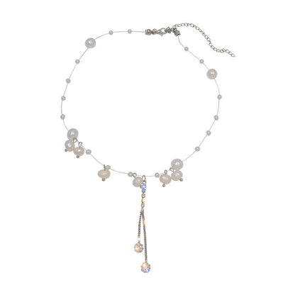 Colares com Pingente em Forma de Coração e Asas de Anjo Cor Prata Zircônia Cúbica 5A Estilo Minimalista Corrente na Clavícula Joias Femininas e para Meninas