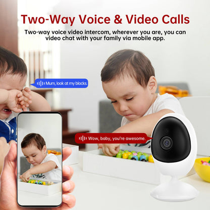 4MP Baby Monitor Wifi IP Camera Smart Home Indoor Cube Cam Human Detection Two Way Audio Wireless Security Surveillance Icsee