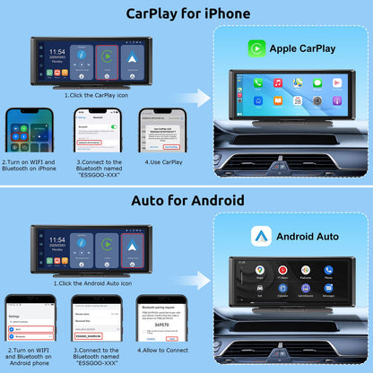 ESSGOO  8.1 inch Car Radio Multimedia Video Player Portable Stereo Wireless Carplay Android Auto For Universal Autoradio GPS WiF