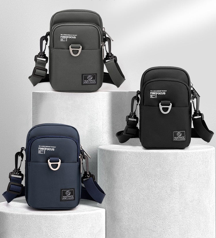 Fashion 3 Layers Men Small Shoulder Bag High Quality Durable Nylon Male Handbag Portable Messenger Bag Flap Mini Waist Bag
