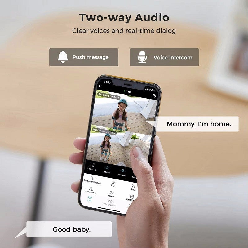 8MP 4K WiFi Camera Dual Lens Dual Screen Wireless Outdoor Surveillance Human Detect Security Protection Two Way Audio PTZ IP Cam