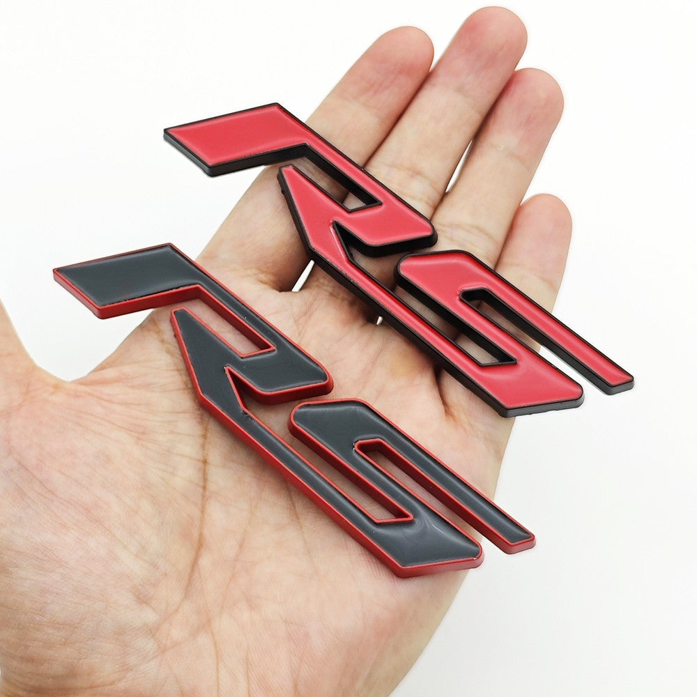 3D Metal Car Sticker RS logo Front Grill Emblem Trunk Badge Decals For Chevrolet Blazer Aveo Trax Cruze Sonic Onix Accessories