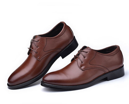 Men Leather Shoes Business Dress Shoes All-Match Casual Shoes Shock-Absorbing Footwear Wear-Resistant