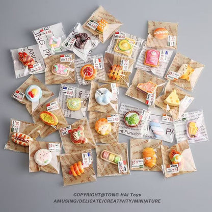 10/20/30/50pcs DIY Food Toy Cake Dessert Bread Mini Simulation Children's Play Toy Anti Stress Squeeze Fidget Slider PartyFavors