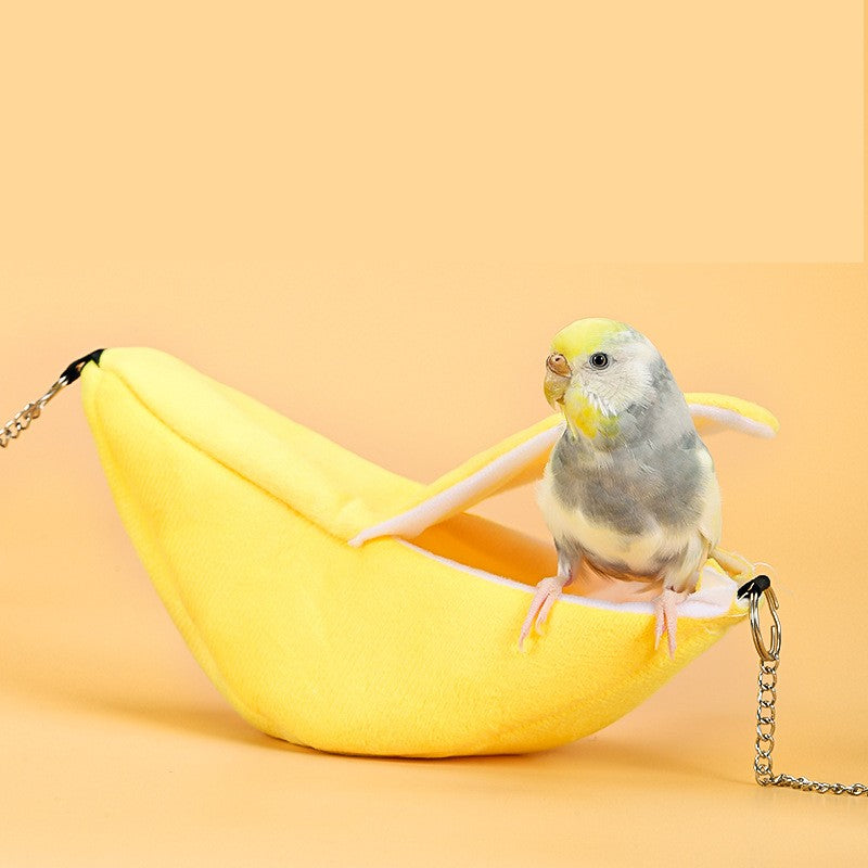 Cama de Banana para Papagaio, Ninho Quente de Inverno, Gaiola de Pássaro, Ninho de Algodão para Papagaio, Periquito para Rede, Gaiola, Barraca, Cama, Caverna Suspensa, Roupas, Bolsas