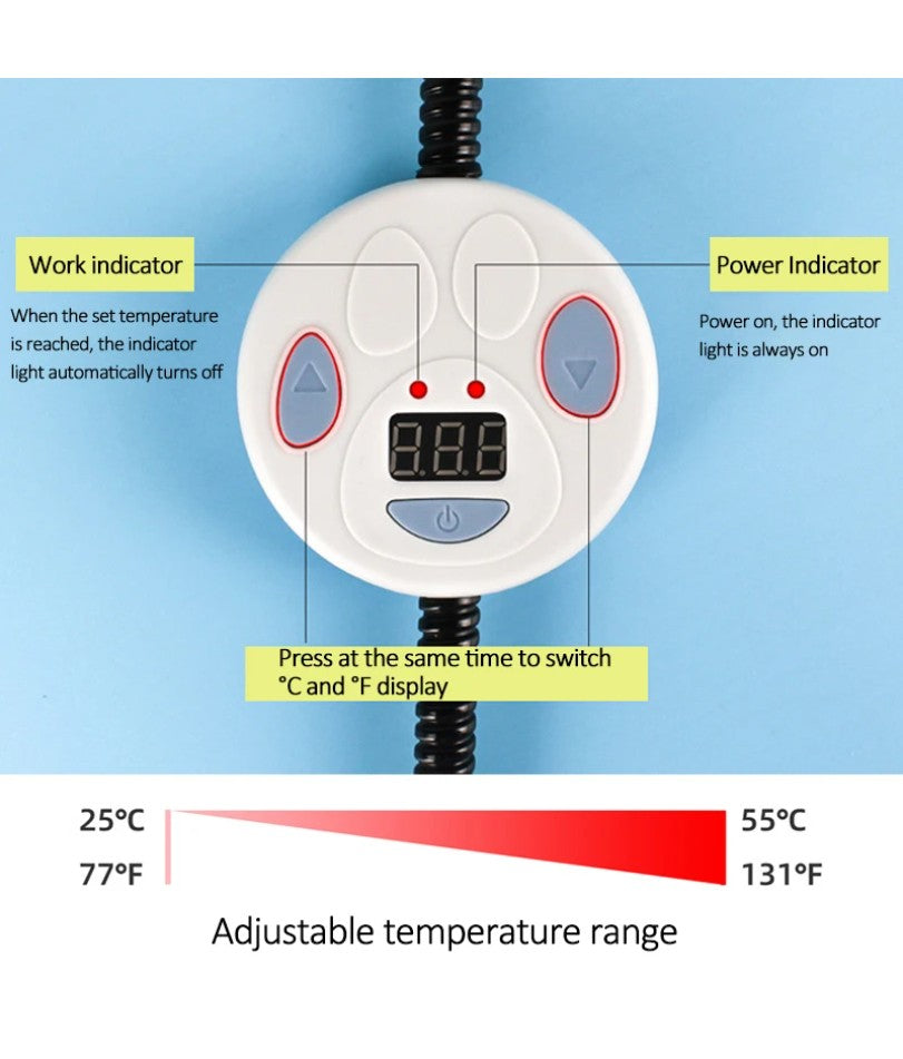 Almofada de aquecimento elétrica para animais de estimação 45×60cm cobertor para cães gatos almofada aquecedora de inverno à prova d'água tapetes para cães com temperatura ajustável Plugue EUA/Reino Unido/UE