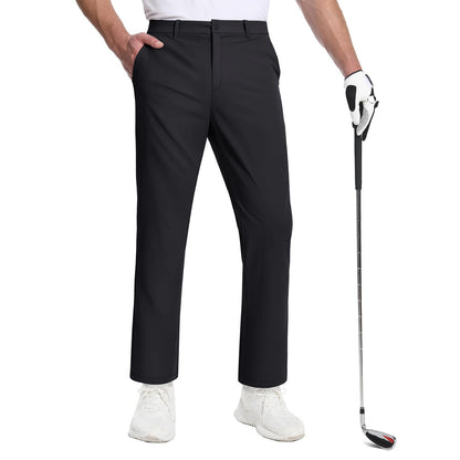 TACVASEN Golf Pants Men Stretch Lightweight Quick Dry Work Pants Waterproof Flat Front Dress Pants with 5 Pockets 30"/32"/34";;VERDADEIRO;;"Dark Grey,40W-32L