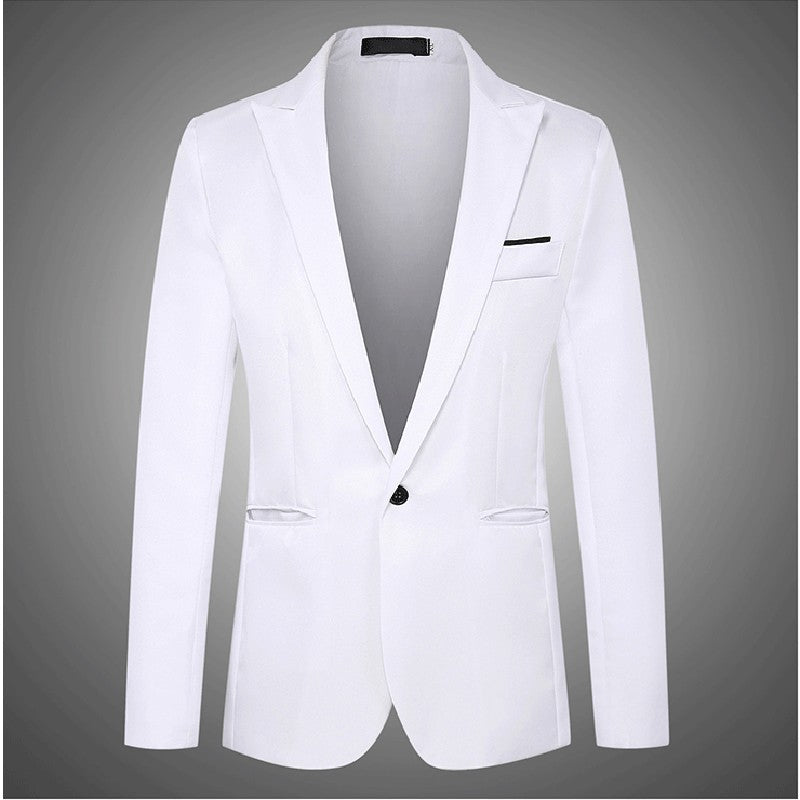 Summer Men's Casual Suit Fashion Business Office Trendy Non-ironing Anti-wrinkle Suit Jacket Solid Color Slim Fit Men's Suit