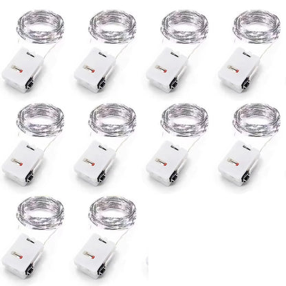 3/2/1m 10PCS Wholesale LED String Lights Copper Silver Wire Garland Light Fairy Lights Party Room Decoration Christmas Wedding