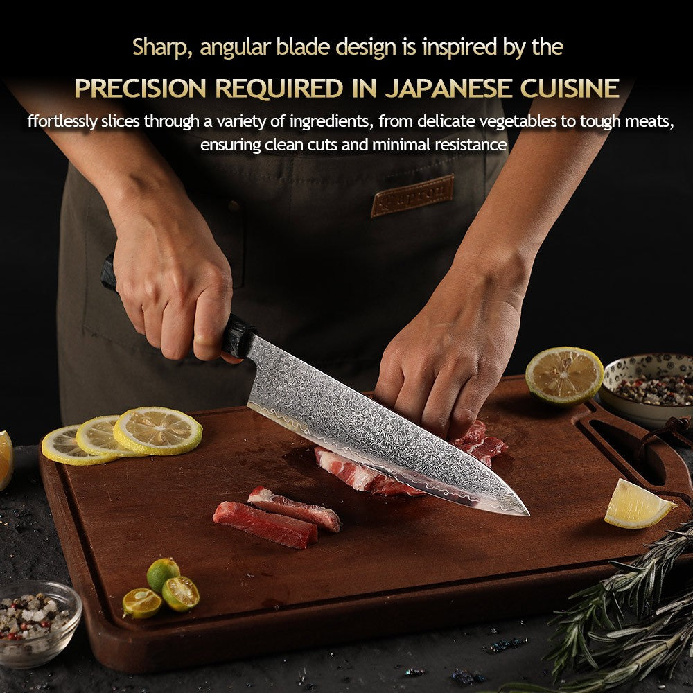 Professional 67-layer Damascus Japanese Kitchen Nakiri Gyuto Chef bread boning Knife Set Home kitchen tool with Carbon Fiber HD