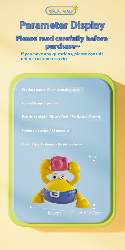 Children's Fun Crab Toys with Camera Toys Simulation Crab Crawling Baby Crawling Chain Toys Toddler Interactive Montessori Toys