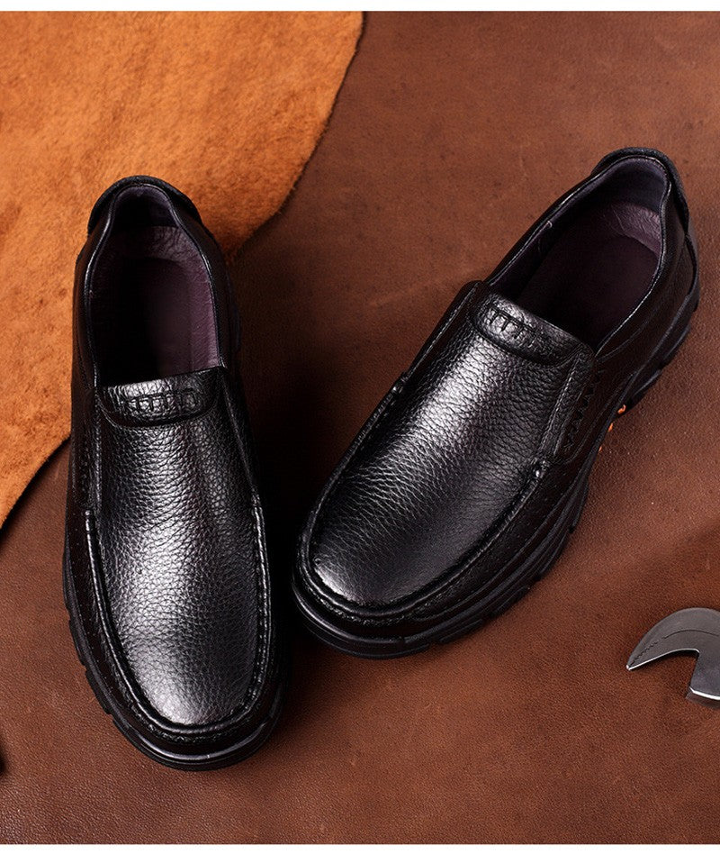 Genuine Leather Shoes Men Brogues Soft Cow Leather Men Casual Shoes New Male Footwear Black Brown Slip-on A2088
