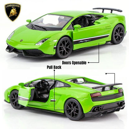 1/36 Lamborghini Super Sport Miniatura de Carro de Brinquedo para Crianças RMZ CiTY Diecast Metal Carrinho de Fricção para Coleção Presente Meninos