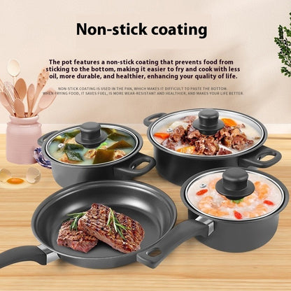 Conjunto de Panelas Antiaderente 12 Peças Panela de Cozinha com Tampa Frigideira Wok Leiteira Frigideira de Pedra Maifan para Todos os Tipos de Fogão