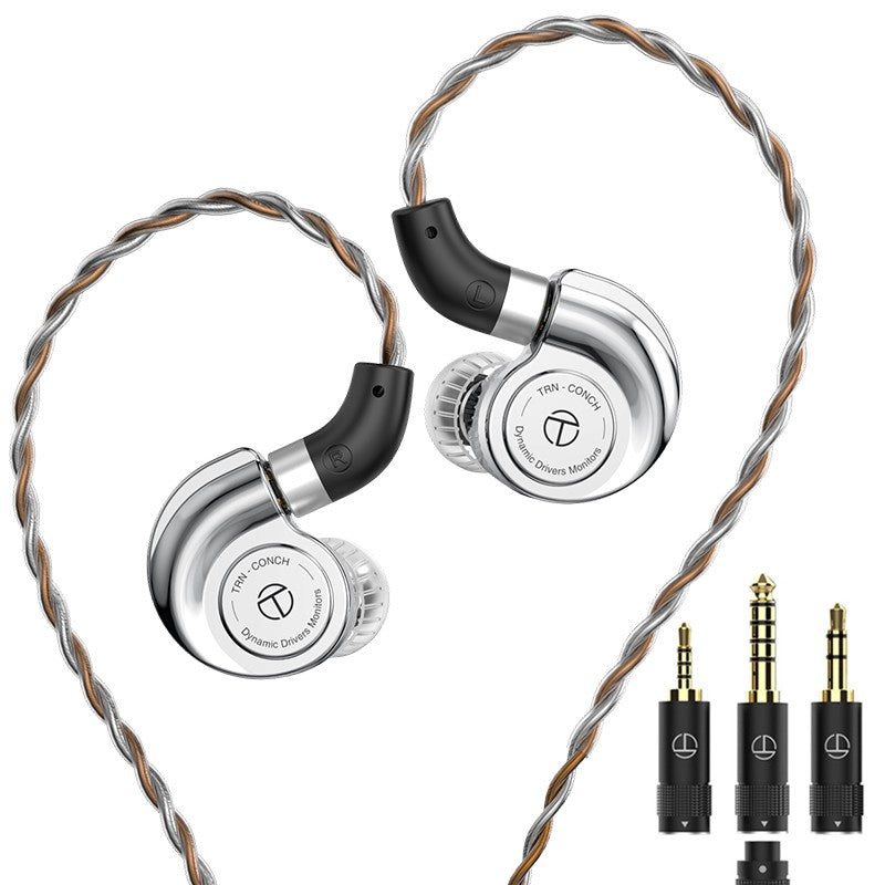 TRN CONCH In-Ear Earphones 10mm Dual Magnetic Circuit DLC Dynamic Driver Headphones Sports Earbuds Monitor IEMS with 3.5/2.5/4.4