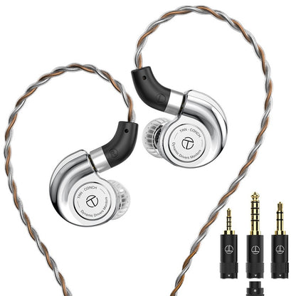 TRN CONCH In-Ear Earphones 10mm Dual Magnetic Circuit DLC Dynamic Driver Headphones Sports Earbuds Monitor IEMS with 3.5/2.5/4.4