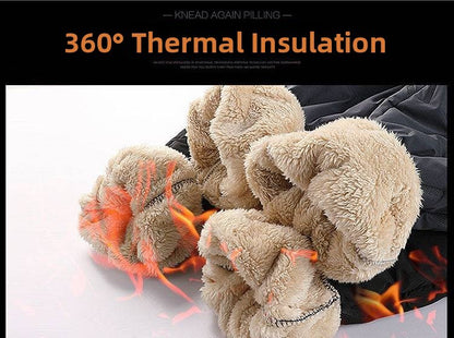 Men's Winter Thiened Fce Lined down Cotton Pants Casual Spor Long Trousers Loose Fit Warm Outerwear for Autumn And Winter
