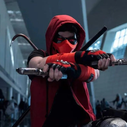 Superhero Red Hood Cosplay Mask Jason Todd Adult Full Face Mask Stage Halloween Carnival Prop