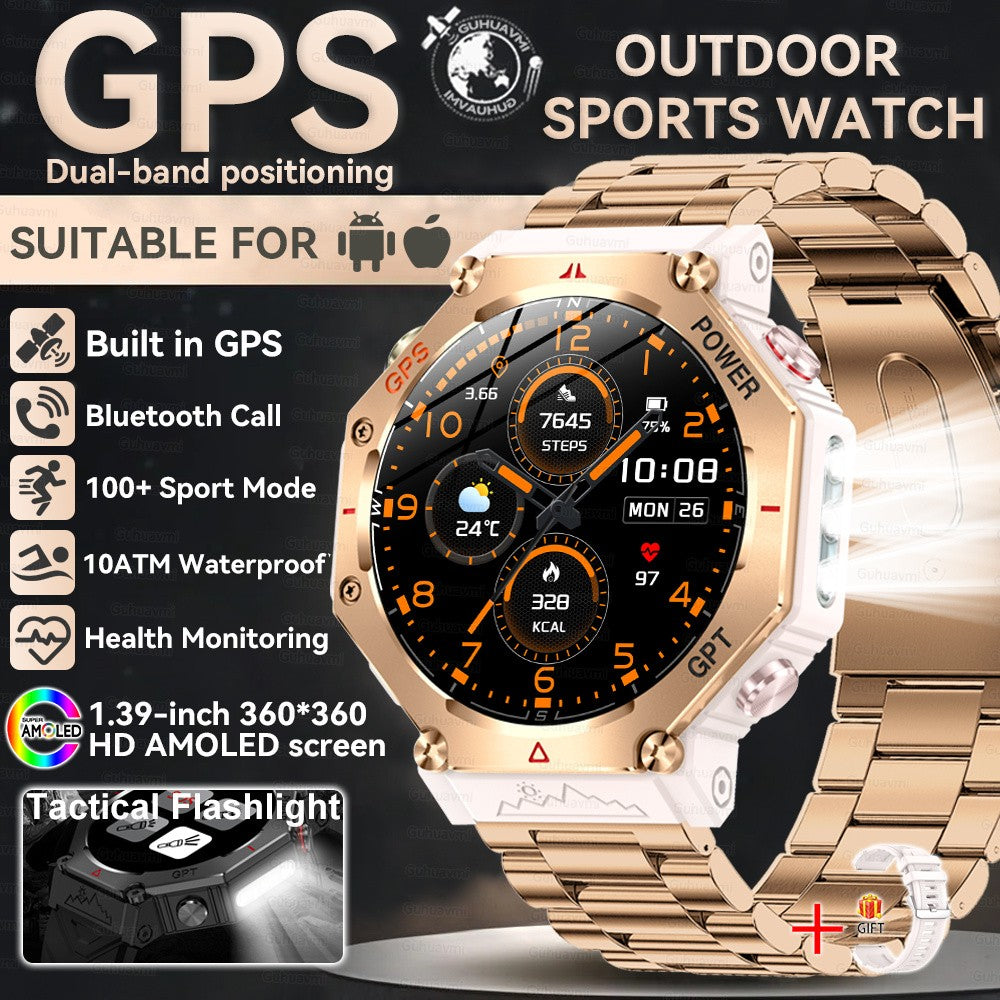 2025 Novo Smartwatch T-Rex 3 Ultra GPS Masculino 10ATM IP68 À Prova D'água GNSS de Banda Dupla Integrado Bússola Smartwatch Esportivo Militar