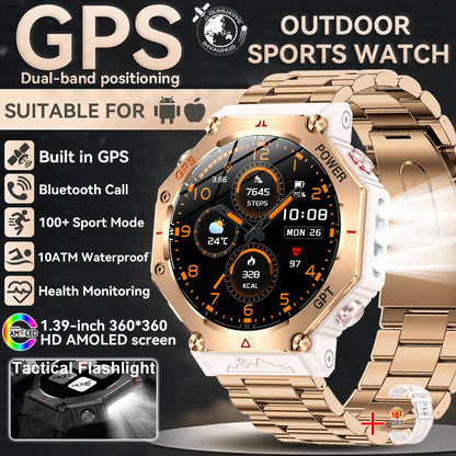2025 Novo Smartwatch T-Rex 3 Ultra GPS Masculino 10ATM IP68 À Prova D'água GNSS de Banda Dupla Integrado Bússola Smartwatch Esportivo Militar