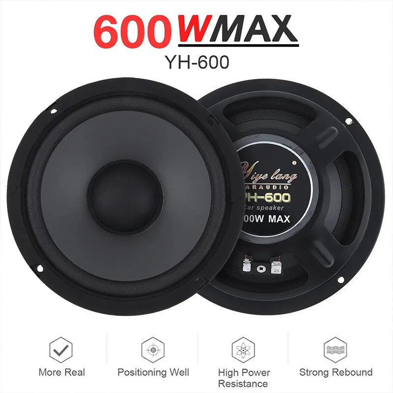 Automotivo Áudio para Carro Tunado Alto-falante de Grave Médio e Pesado Ultrafino Buzina de Alto-falante Modificado 6 Polegadas 600W 2 Vias Faixa de Frequência Completa