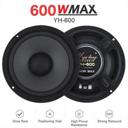 Automotivo Áudio para Carro Tunado Alto-falante de Grave Médio e Pesado Ultrafino Buzina de Alto-falante Modificado 6 Polegadas 600W 2 Vias Faixa de Frequência Completa